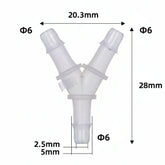 Y-Type 3-Way Ink Tube Connector Φ6