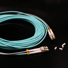 Green Armored LC-LC Fiber Patch Cable for UV Printers (7m/10m)