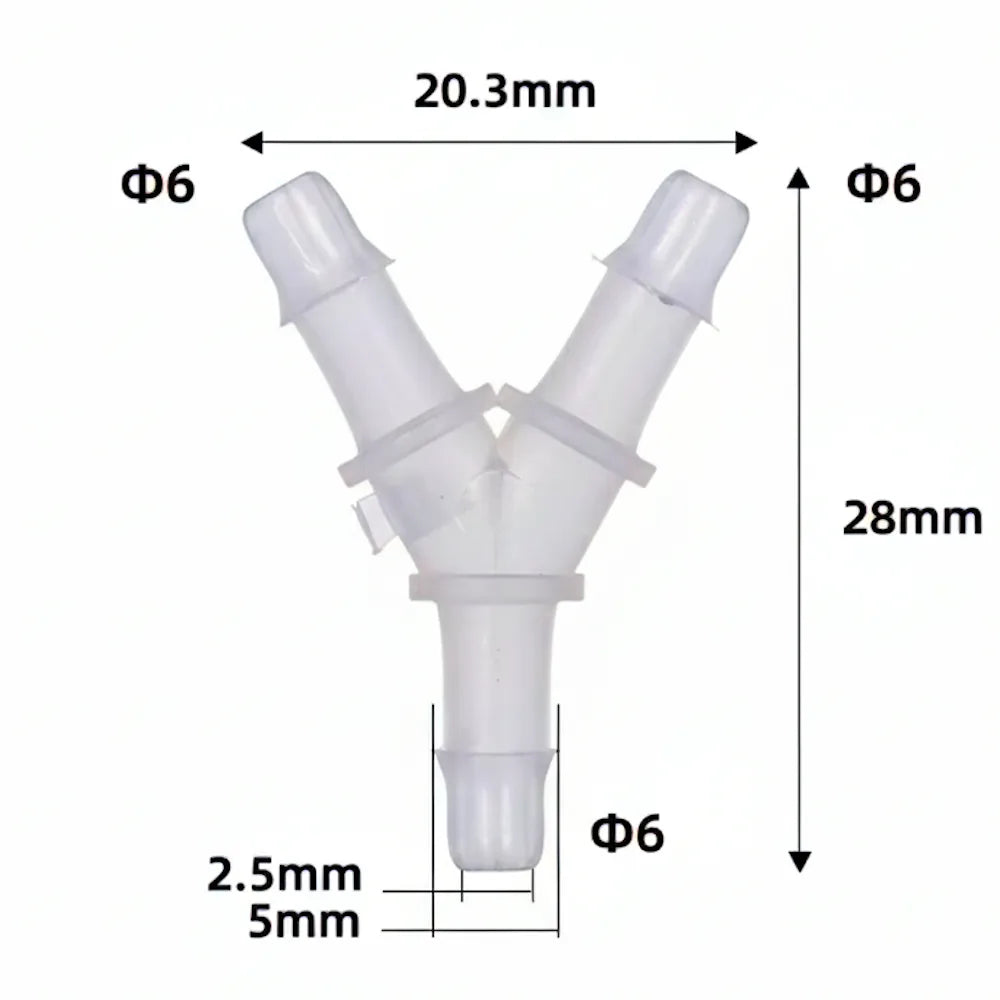 Y-Type 3-Way Ink Tube Connector Φ6