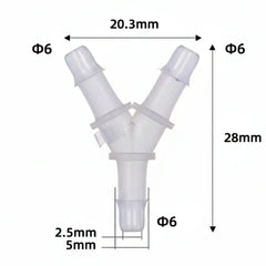 Y-Type 3-Way Ink Tube Connector Φ6